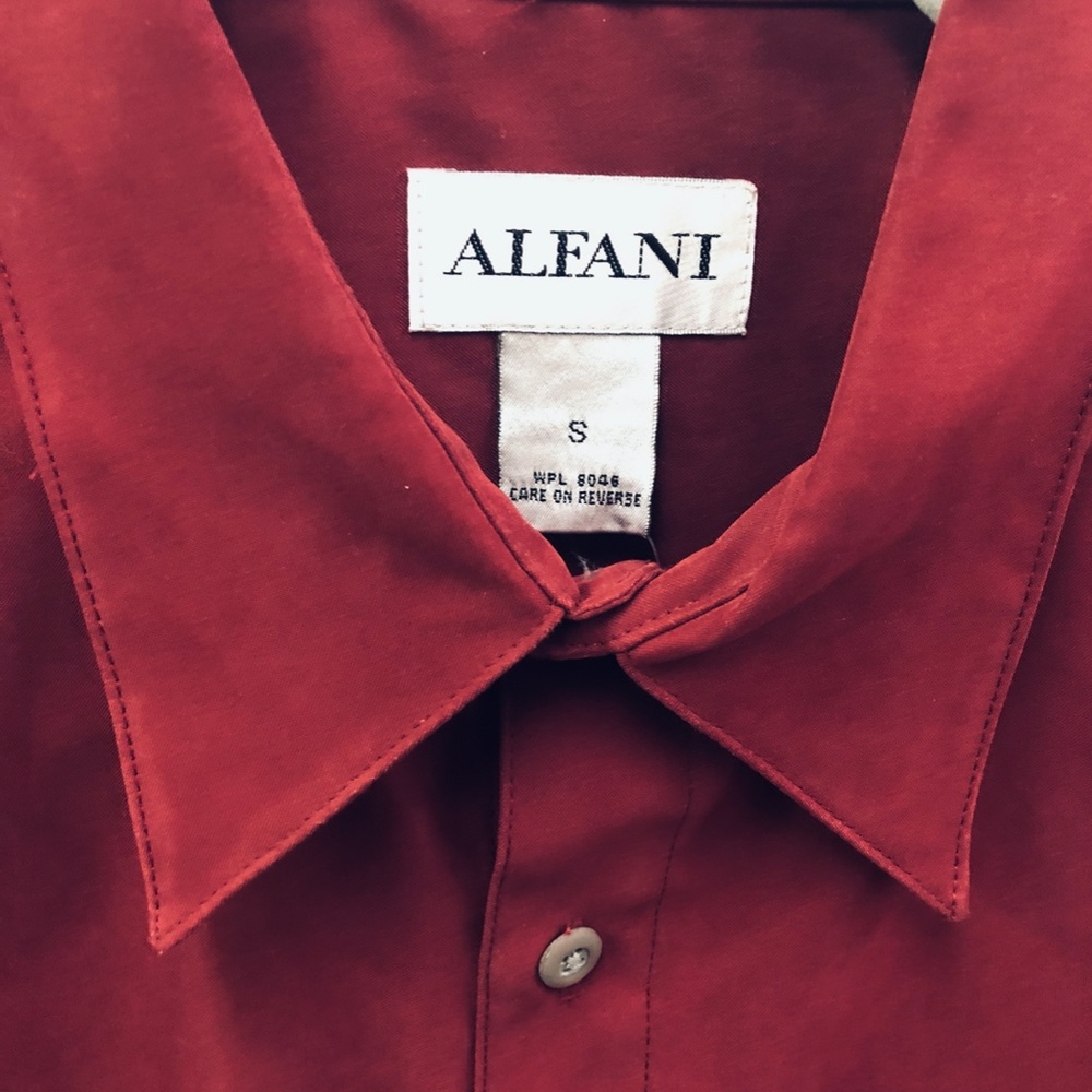 NWT-MENS SHIRT-SUEDE CLOTH TOUCH - WINE RED -SMALL